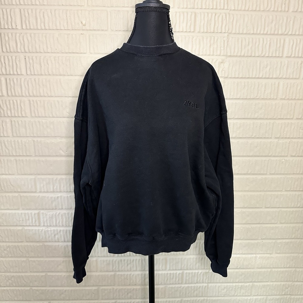 AYBL Women's Black Everyday‎ Relaxed Crewneck Sweatshirt Size L Athletic  Basic